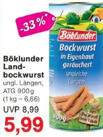 Jawoll Böklunder Landbockwurst Angebot