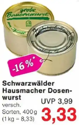 Jawoll Schwarzwälder Hausmacher Dosenwurst Angebot