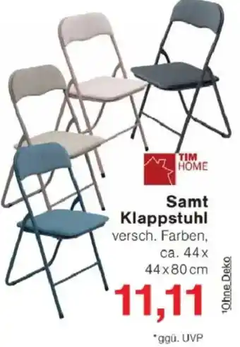 Jawoll TIM HOME Samt Klappstuhl Angebot