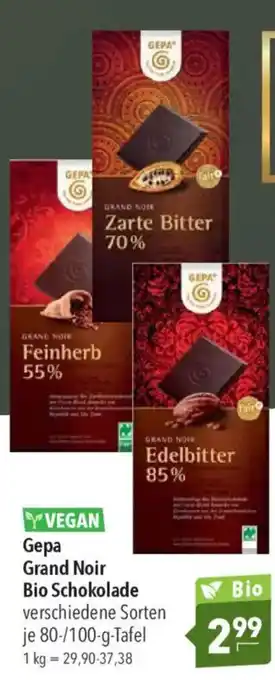 CITTI Markt Gepa Grand Noir Bio Schokolade Angebot