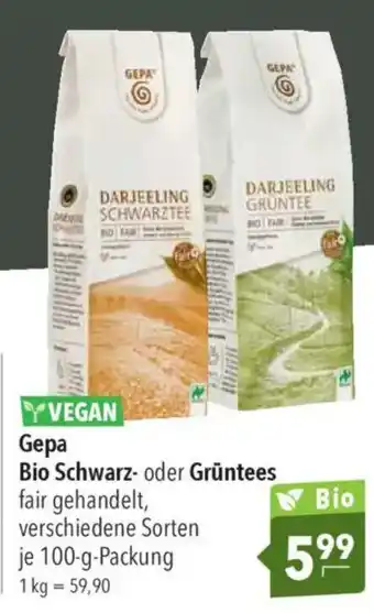 CITTI Markt Gepa Bio Schwarz- oder Grüntees Angebot
