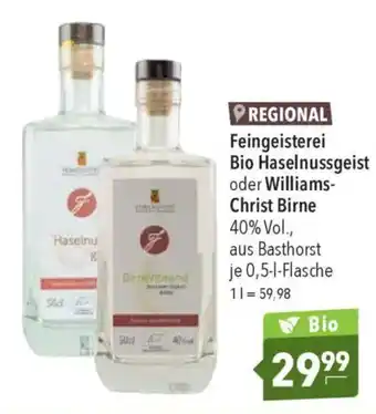 CITTI Markt Feingeisterei Bio Haselnussgeist oder Williams- Christ Birne Angebot