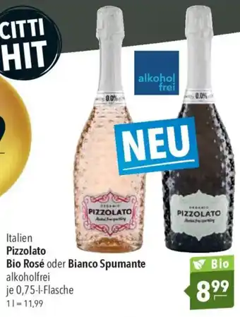 CITTI Markt Pizzolato Bio Rosé oder Bianco Spumante alkoholfrei Angebot