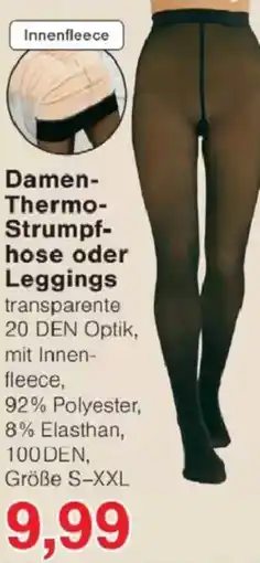 Jawoll Damen Thermo Strumpfhose oder Leggings Angebot