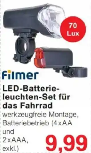 Jawoll Filmer LED Batterieleuchten Set für das Fahrrad Angebot