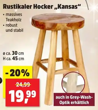 Thomas Philipps Rustikaler Hocker,,Kansas" Angebot