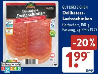 Aldi Süd GUT DREI EICHEN Delikatess Lachsschinken Angebot