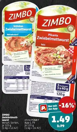 PENNY ZIMBO Zwiebelmettwurst Angebot