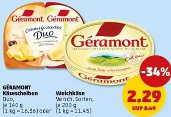 PENNY GÉRAMONT Käsescheiben oder Weichkäse Angebot