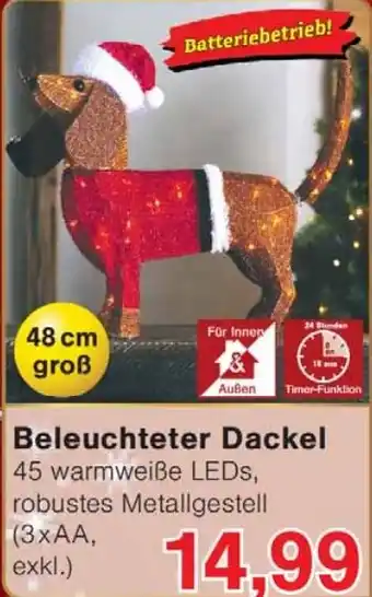 Wiglo Wunderland Beleuchteter Dackel Angebot