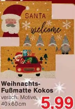 Wiglo Wunderland Weihnachts Fußmatte Kokos Angebot
