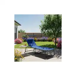 Netto Marken-Discount Komfort-Sonnenliege inkl. Kissen gepolstert aus Aluminium - Blau Angebot