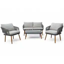 Netto Marken-Discount Loungemöbel-Set 12tlg. Rope mit Polsterauflagen - Beige Angebot