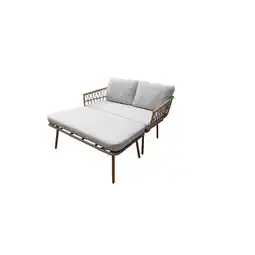 Netto Marken-Discount 6-tlg. Gartenliege MARENA Liegesofa 2-Sitzer inkl. Hocker Angebot
