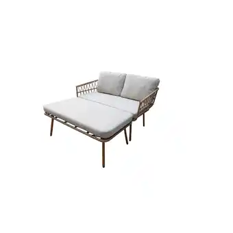 Netto Marken-Discount 6-tlg. Gartenliege MARENA Liegesofa 2-Sitzer inkl. Hocker Angebot