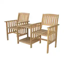 Netto Marken-Discount 2-Sitzer-Gartenbank mit Beistelltisch klappbar, ca. 163 x 63 x 91 cm - Braun Angebot