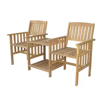 Netto Marken-Discount 2-Sitzer-Gartenbank mit Beistelltisch klappbar, ca. 163 x 63 x 91 cm - Braun Angebot