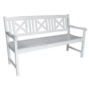 Netto Marken-Discount 3-Sitzer Gartenbank aus Akazienholz, ca. 150 x 61 x 89 cm - Weiß Angebot