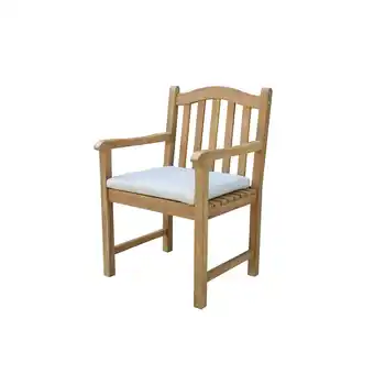 Netto Marken-Discount Gartenstuhl mit Armlehnen aus FSC-Akazienholz, mit Sitzkissen - Natur geölt Angebot