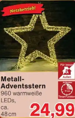 Wiglo Wunderland Metall Adventsstern Angebot