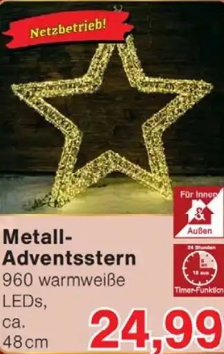 Wiglo Wunderland Metall Adventsstern Angebot