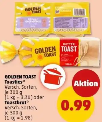 PENNY GOLDEN TOAST Toasties oder Toastbrot Angebot