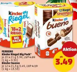 PENNY FERRERO Kinder Riegel Big Pack oder Kinder bueno Angebot