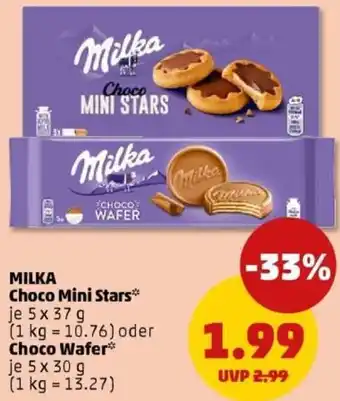 PENNY MILKA Choco Mini Stars oder Choco Wafer Angebot