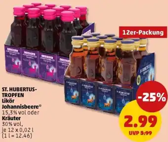 PENNY ST. HUBERTUS TROPFEN Likör Johannisbeere oder Kräuter Angebot