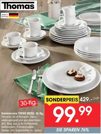 Zurbrüggen Thomas Kombiservice TREND WEISS, 30-tlg. Angebot