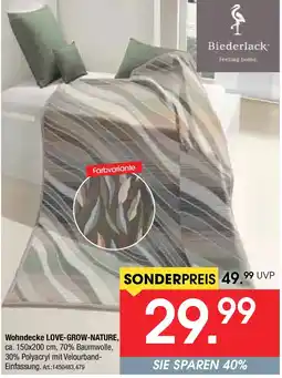 Zurbrüggen Biederlack Wohndecke LOVE-GROW-NATURE Angebot