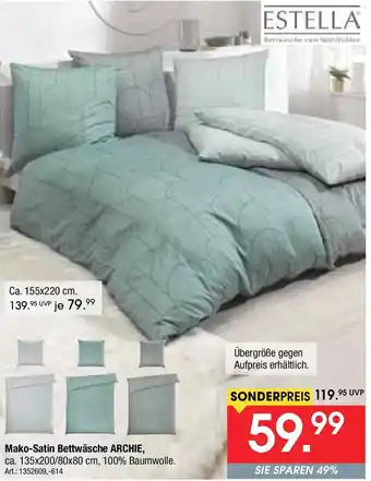 Zurbrüggen ESTELLA Mako-Satin Bettwäsche ARCHIE Angebot