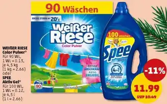 PENNY WEIẞER RIESE Color Pulver oder SPEE Aktiv Gel Angebot