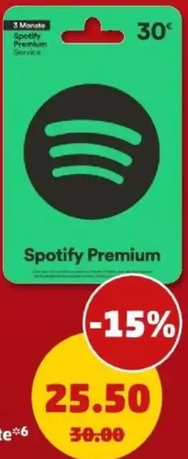 PENNY SPOTIFY 30-€-Karte Angebot