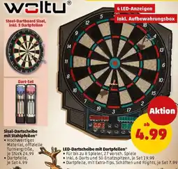 PENNY Woltu LED-Dartscheibe mit Dartpfeilen Angebot
