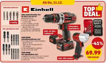 PENNY Einhell Akku-Bohrschrauber-Set TE-CD12/1Li+22+CL Angebot