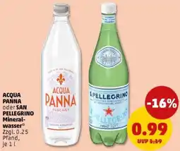 PENNY ACQUA PANNA oder SAN PELLEGRINO Mineralwasser Angebot