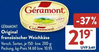 Aldi Süd GÉRAMONT Original französischer Weichkäse Angebot