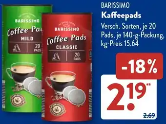 Aldi Süd BARISSIMO Kaffeepads Angebot