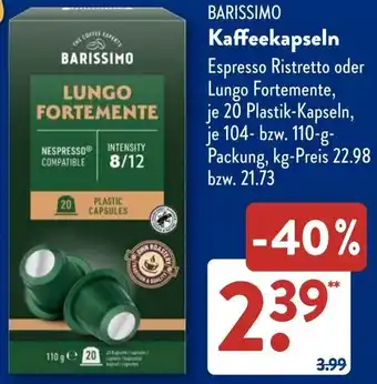 Aldi Süd BARISSIMO Kaffeekapseln Angebot