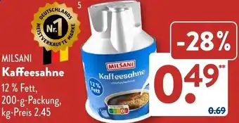 Aldi Süd MILSANI Kaffeesahne Angebot