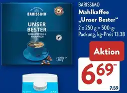 Aldi Süd BARISSIMO Mahlkaffee „Unser Bester" Angebot