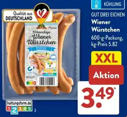 Aldi Süd GUT DREI EICHEN Wiener Würstchen Angebot