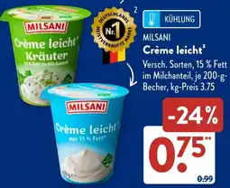 Aldi Süd MILSANI Crème leicht Angebot