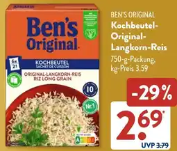 Aldi Süd BEN'S ORIGINAL Kochbeutel Original Langkorn-Reis Angebot