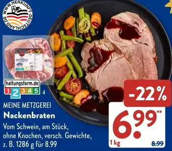 Aldi Süd MEINE METZGEREI Nackenbraten Angebot