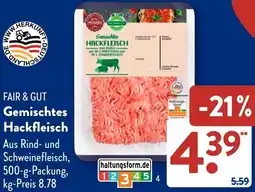 Aldi Süd FAIR & GUT Gemischtes Hackfleisch Angebot