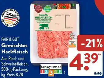 Aldi Süd FAIR & GUT Gemischtes Hackfleisch Angebot