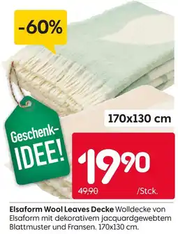 Rusta Elsaform wool leaves decke Angebot