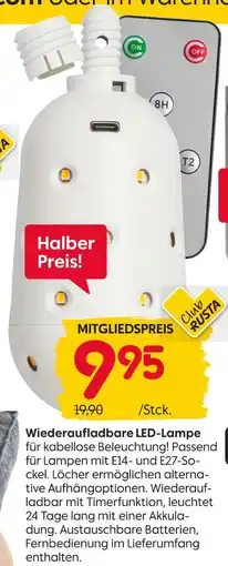 Rusta Wiederaufladbare led-lampe Angebot